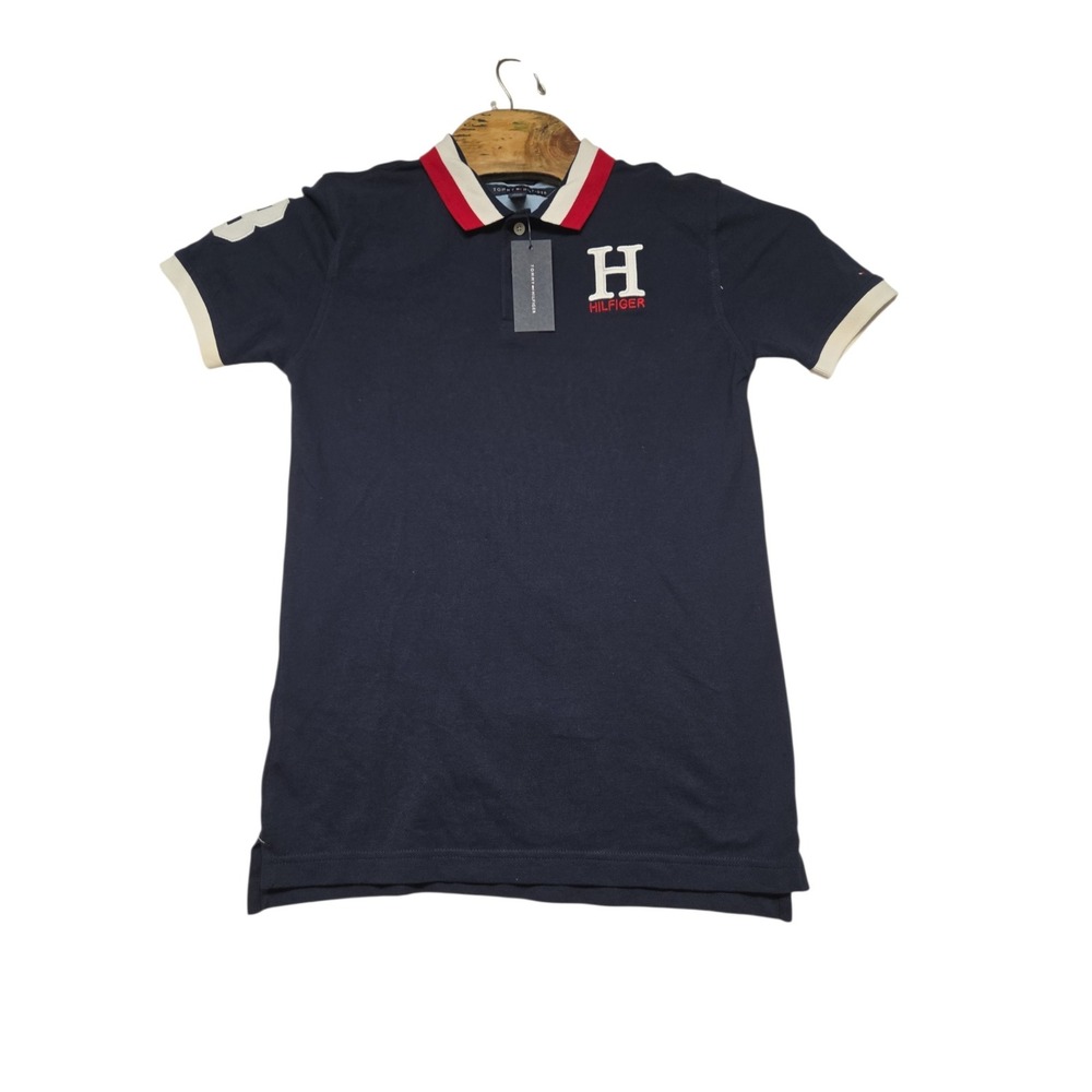 Tommy Hilfiger Boys Navy Blue Logo Polo Shirt Size XL 18-20 NWT
